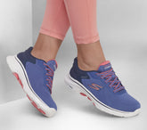 Skechers Womens Go Walk 7 - Cosmic Waves - Navy/Coral