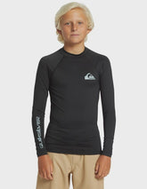 Quiksilver Everyday 8-16 Solid UPF50 Youth LS Rashie - Black