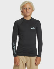 Quiksilver Everyday 8-16 Solid UPF50 Youth LS Rashie - Black