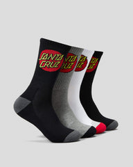 Santa Cruz Classic Dot 4 Pack Crew Socks - Multi