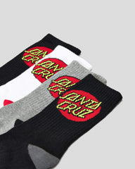 Santa Cruz Classic Dot 4 Pack Crew Socks - Multi