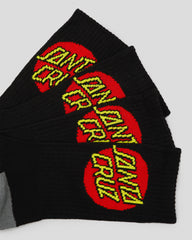 Santa Cruz Classic Dot 4 Pack Crew Socks - Black
