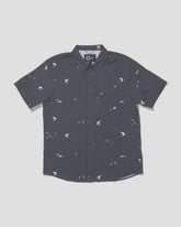 Salty Crew Flagship UV Button UP SS Shirt - Dark Grey