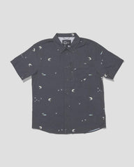 Salty Crew Flagship UV Button UP SS Shirt - Dark Grey