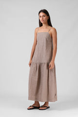 RPM Lily Dress - Taupe Stripe