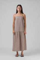 RPM Lily Dress - Taupe Stripe