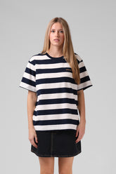 RPM Stripe O/S Tee - Navy/White Stripe