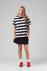 RPM Stripe O/S Tee - Navy/White Stripe