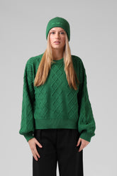 RPM Cable Knit Jumper - Green