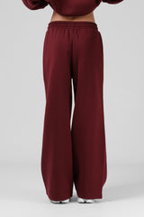 RPM Wide Leg Track Pant - Red Wine