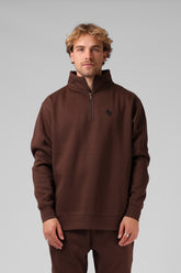 RPM Track 1/4 Zip Sweater - Brunette Brown