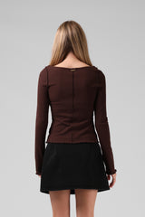 RPM Womens Ribbed LS - Chocolate