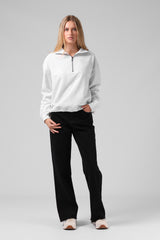 RPM Womens 1/4 Zip Sweater - White Marl