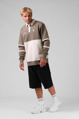 RPM Mens Rugby Polo - Olive / White Marl