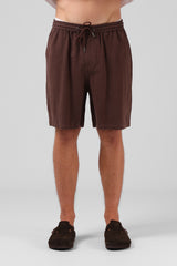 RPM Mens Linen Short - Chocolate