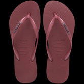 Havaianas Womens Slim Logo Metallic Jandal - Amaranto
