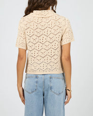Silent Theory Nina Crochet Knit Top - Natural