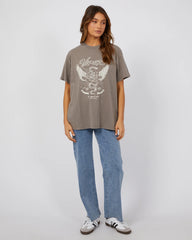 All About Eve Viper Oversized Tee - Charcoal