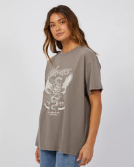 All About Eve Viper Oversized Tee - Charcoal