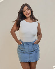 All About Eve Becca Denim Skirt - Light Blue