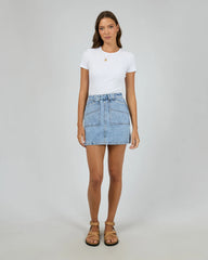 All About Eve Becca Denim Skirt - Light Blue