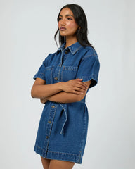 All About Eve Sunny Denim Dress - Heritage Blue