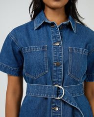 All About Eve Sunny Denim Dress - Heritage Blue