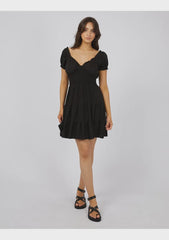All About Eve Luxe Linen Mini Dress - Black