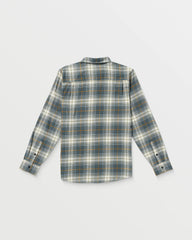 Volcom Caden Plaid LS Shirt- Dark Slate