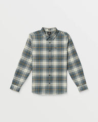 Volcom Caden Plaid LS Shirt- Dark Slate