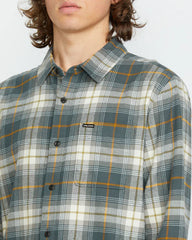 Volcom Caden Plaid LS Shirt- Dark Slate