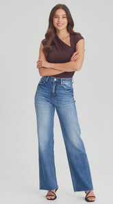 Junkfood Alanis Wide Leg Jean - Denim Blue