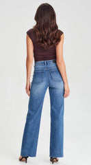 Junkfood Alanis Wide Leg Jean - Denim Blue