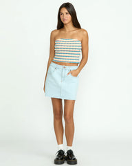 Volcom Dropping In Denim Skirt - Cruzer Blue