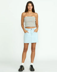 Volcom Dropping In Denim Skirt - Cruzer Blue