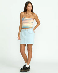 Volcom Dropping In Denim Skirt - Cruzer Blue