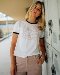 Volcom Meet Me There Ringer Womens Tee - Star White