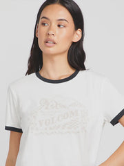 Volcom Meet Me There Ringer Womens Tee - Star White