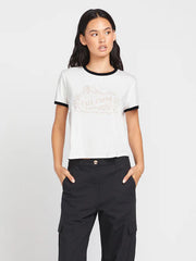 Volcom Meet Me There Ringer Womens Tee - Star White
