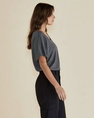 Betty Basics Maui Tee - Charcoal Stripe