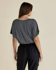 Betty Basics Maui Tee - Charcoal Stripe