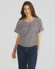 Betty Basics Maui Tee - Nutmeg Stripe