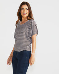Betty Basics Maui Tee - Nutmeg Stripe