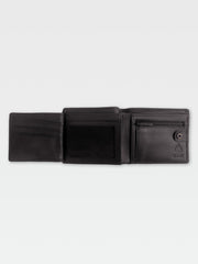 Volcom Single Stone Leather Wallet - Black