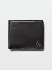 Volcom Single Stone Leather Wallet - Black
