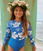 Roxy Girls Hippy Hibiscus Onesie - Nebulas Blue