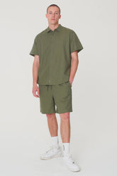 Huffer Lin-in SS Shirt - Khaki