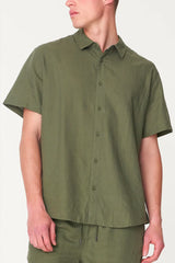 Huffer Lin-in SS Shirt - Khaki