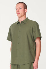 Huffer Lin-in SS Shirt - Khaki