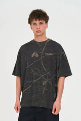 Huffer Mens Night Camo Box Tee 220 - Black